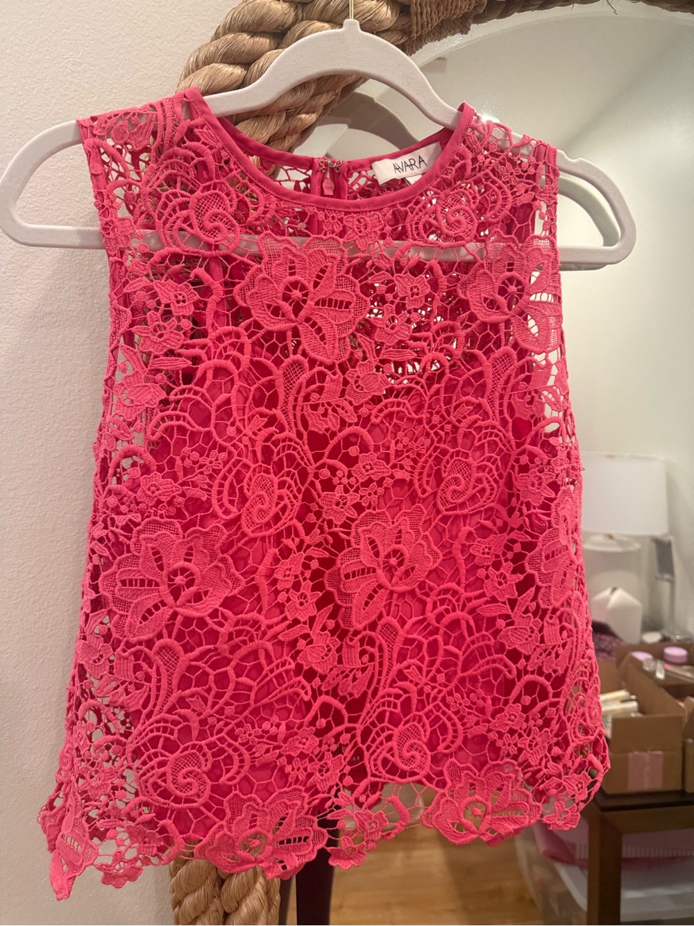 Avara Pink Lace Short Set XS NWT